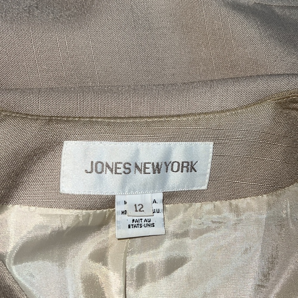 Jones NY blazer and skirt set 80’s sz12 beige linen look lined - Picture 8 of 8